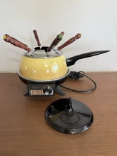 Vintage Oster Electric Fondue Set  Model 701-01A  Gold, Midcentury Style Works ￼