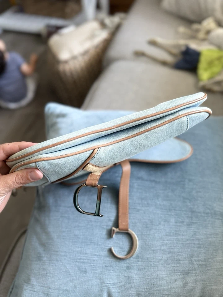 Dior Double Saddle Denim Shoulder Bag Blue - Image 4 of 4