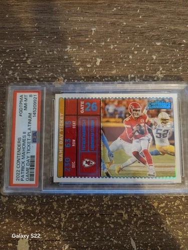 2022 Contenders Game Day Tickets Platinum GDTPMA Patrick Mahomes II 9/10 PSA 8