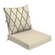 Arden Outdoor Deep Seat Cushion Set Foam 24x24 Tan Trellis
