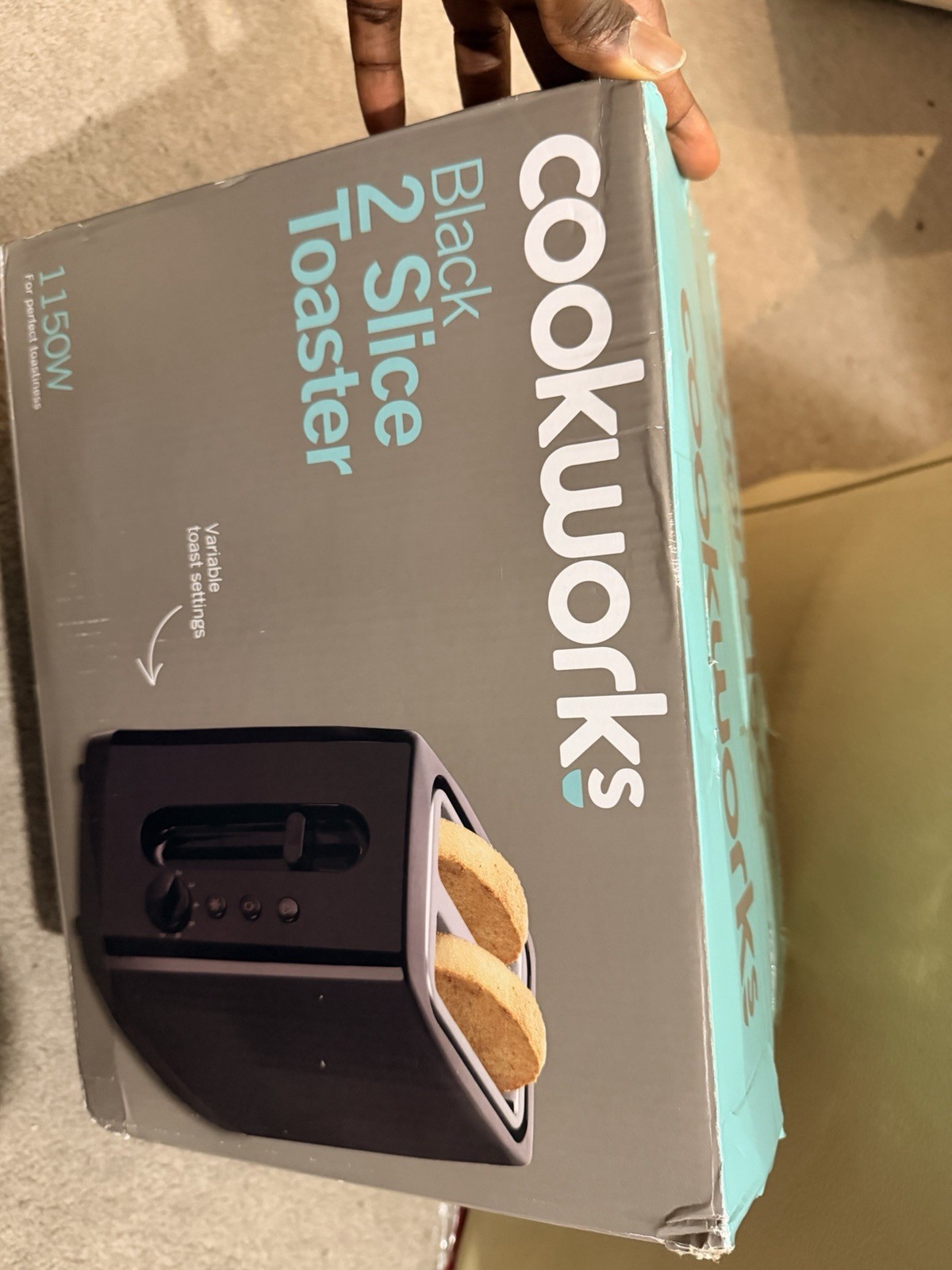 Cookworks Basic 2-Slice Toaster Black