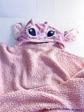 Disney Lilo And Stitch Angel Pink Hooded Blanket Wearable Throw Fleece