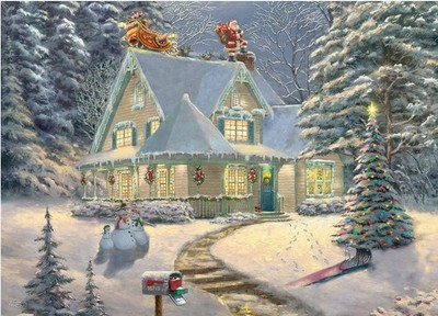 Thomas Kinkade 1000 Piece Holiday Jigsaw Puzzle Midnight Delivery Ceaco