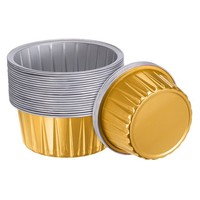 Goldene Cupcake-FöRmchen, 25 StüCk Aluminiumfolie 5Oz Standard-Cupcake-FöRmchen