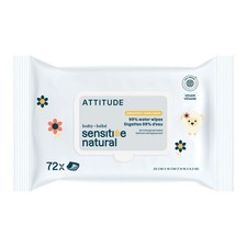 ATTITUDE Baby Wipes Unscented, For Sensitive Skin with Oat, Natural Origin, D...