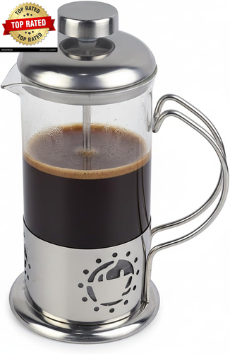 Macchina da caffè monoporzione French Press, 12 oz mini acciaio inox e vetro - Foto 1 di 5