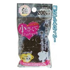 Black Tangle-Resistant Hair Elastics, 200 pcs x12 packs