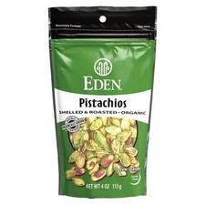 Organic Pistachios Shelled And Roasted 4 Oz (Case of 15) By Eden Foods