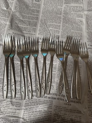 Lot Of 22 Oneida Ltd Vintage Forks Stainless Steel 