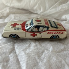Vintage 1970  s Lithograph Friction Tin Toy Car. Made In Japan, Friction Works