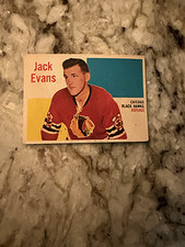 1959-60 Topps Jack Evans #30 Vintage Hockey Card – Black Hawks