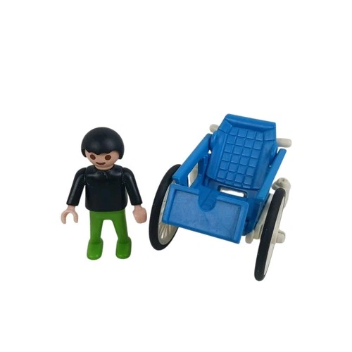 PLAYMOBIL Vtg  3363 Patient In Blue Wheelchair  1985