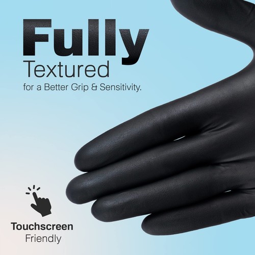 Heavy Duty Disposable Gloves Latex Free | 6.5 Mil Black Nitrile Gloves Medium... - Picture 4 of 9