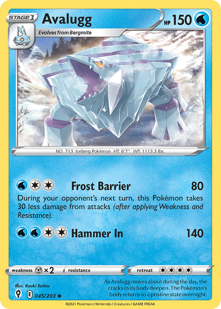 Avalugg 045/203 Uncommon Evolving Skies Near Mint
