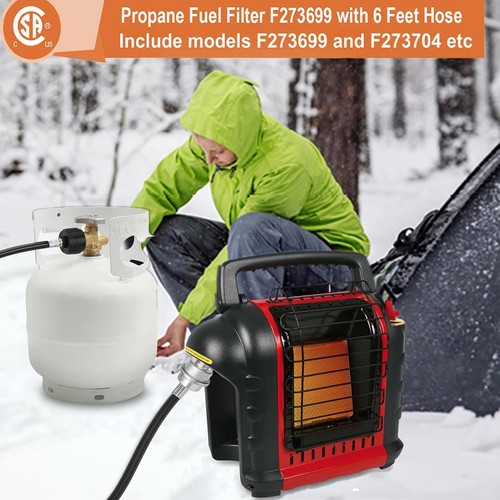 WADEO Propane Fuel Filter with 6FT Propane Adapter Hose to 20-40lb Propane Tanks - Photo 11/12