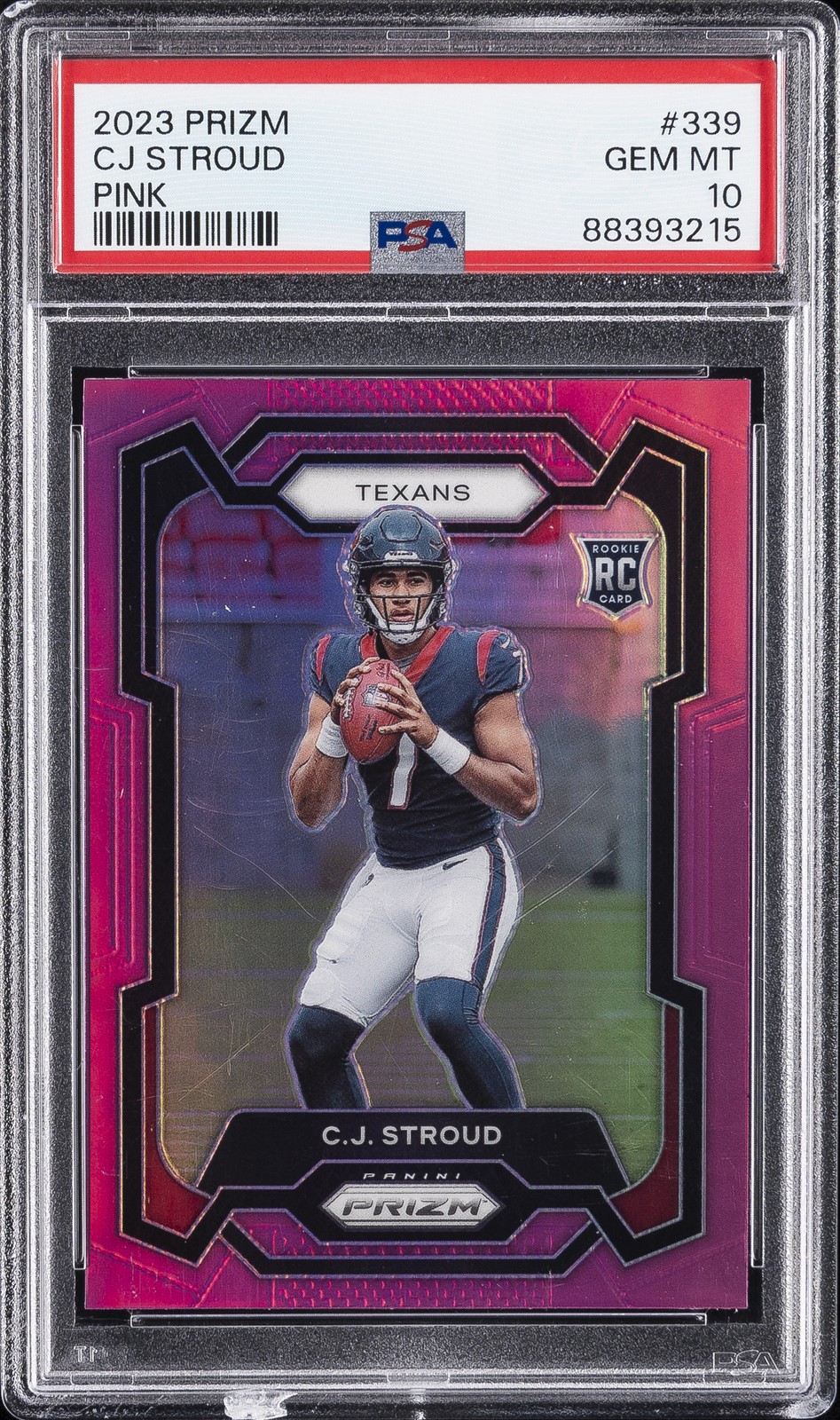 2023 PANINI PRIZM PINK PRIZM #339 CJ STROUD PSA 10