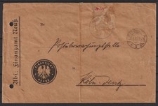 1923, NEUSS 1, Geb&uuml;hrenzettel 20.000 Mk. auf Beh&ouml;rdenbrief Finanzamt, 1800,-&euro;
