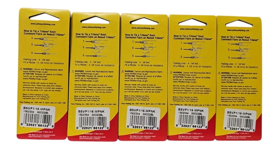 Johnson Beetle Spin 1/16 oz. Midnight Purple with Chrome Blade Lot of 5 Packs  - Изображение 2 из 2