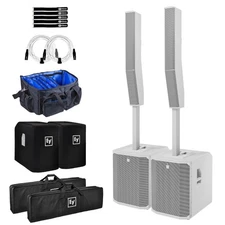 Electro-Voice EVOLVE 90 Portable White Column Loudspeaker DJ PA Systems w Covers