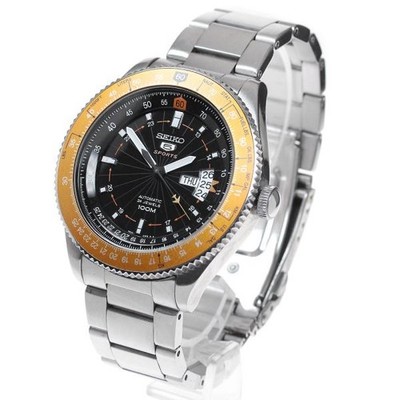 Seiko 5 Sports SRP611K1/4R36-03S0 45mm SS Black Dial Automatic Watch #C7692