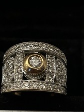 Fully Hallmarked 1ct Diamond Ring Set In 9ct Gold 10.5g Size H1/2