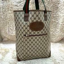 Gucci Tote Bag Brown Supreme Sherry Line GG Pattern Unisex vintage from Japan