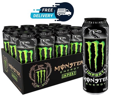 Monster Energy Import, Energy Drink, 18.6 Ounce | Pack of 12