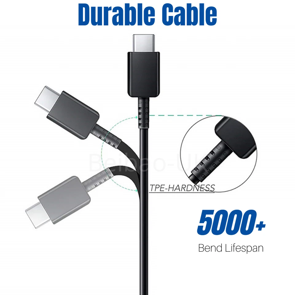3 Pack USB Type C Fast Charging Charger Cable For Samsung S8 S9 S10 S20 Android - Image 3 of 4