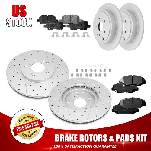 Front Rear Brake Rotors + Ceramic Pads Kit for 0308 Honda Pilot Brake