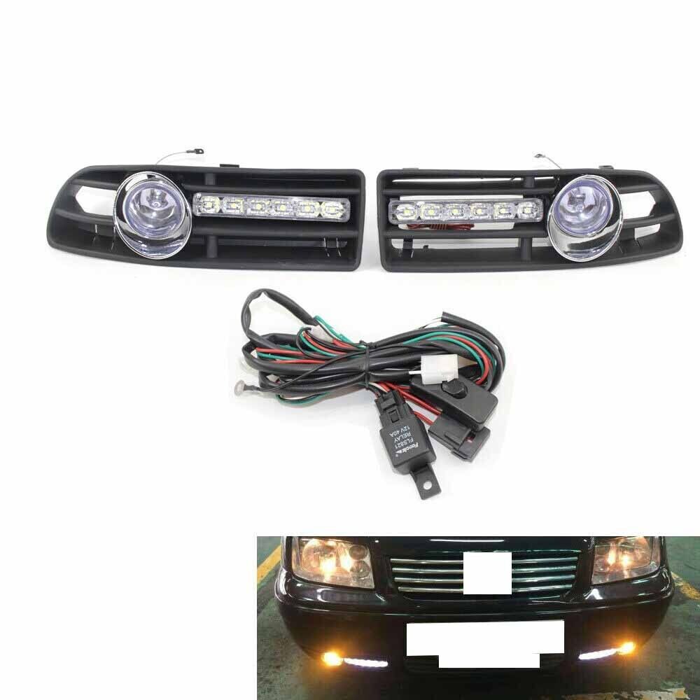 Auto FOG Light Lamp FOR VW JETTA BORA MK4 99-04 Plus LED DRL (white) Blue Lens
