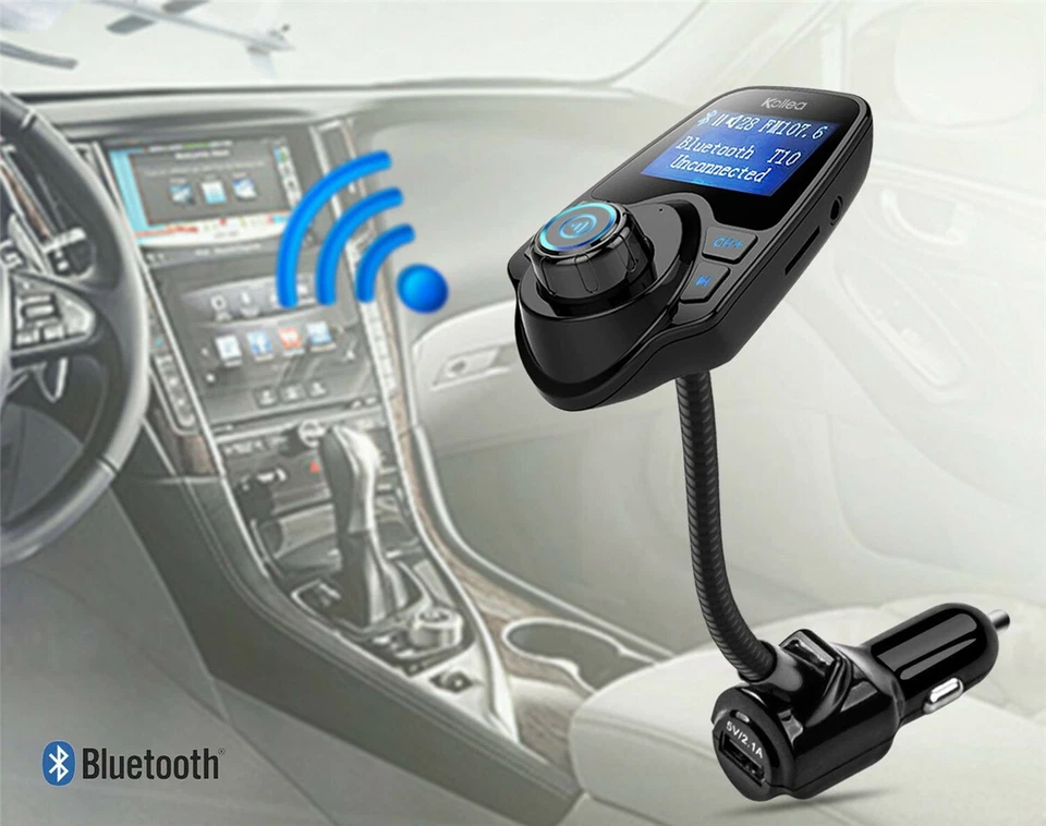 Kit adaptador manos libres transmisor FM inalámbrico Bluetooth para automóvil reproductor de MP3 1,44 pulgadas Foto 2 de 4