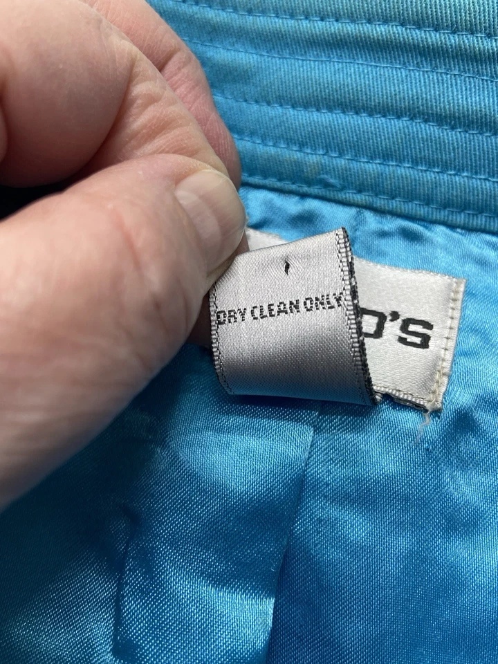 Chico’s Jacket Womens Size 3 (XL) Blue Floral Embroidered Beaded Button Front Bo - Image 2 of 4