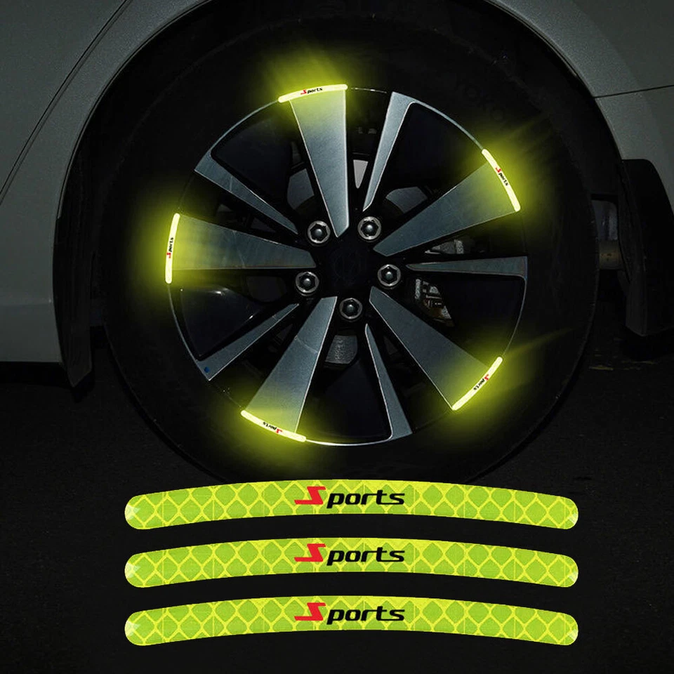 20× Sports Reflective Sticker Strip Wheel Hub Rim Stripe Decal Car Accessories — 第 3/4 张图片