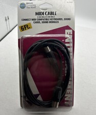 MIDI Instrument/Interface Cable BLACK 6FT 5 Pin DIN Plugs /Sound Card / Keyboard