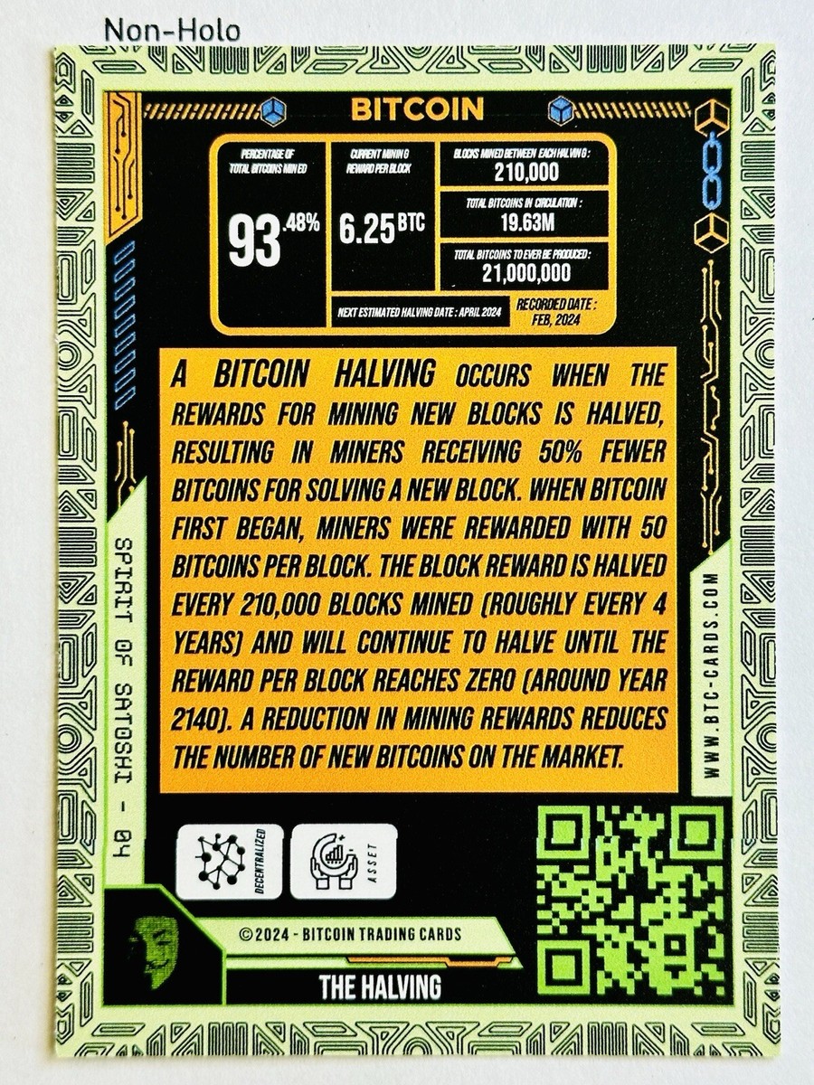 THE HALVING #4 2024 Bitcoin Trading Cards BTCTC Spirit Of Satoshi SOS BASE  /556 | eBay
