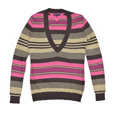 TOMMY HILFIGER Damen Pullover S 36 Wolle Strech Woman Sweat Jumper gestreift TOP - Bild 1 von 2