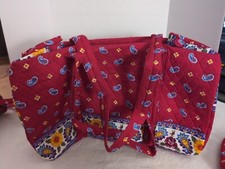 Vintage Red paisley Large Duffle Tote Bag Luggage