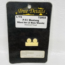 True Details 72003 1/72 Scale P-51 Mustang Wheel Set 2 Main Wheels Diamond Tread