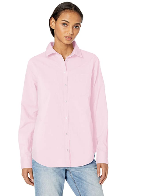 pink button shirt