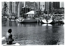 Hawaiian Boy Watches Aloha Parties Grow Kialoa 79 FT Ketch Vintage Photo