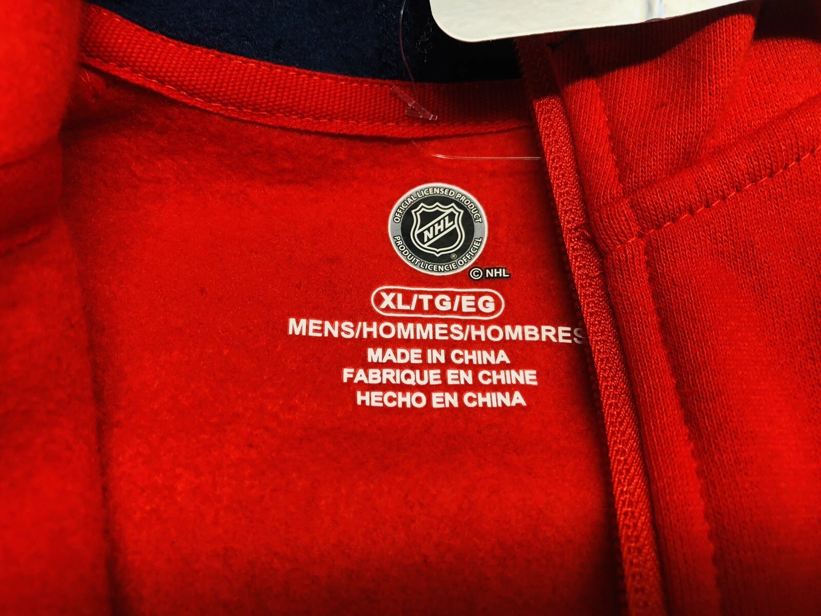 VETEMENTS Felpa con cappuccio Washington Capitals 1 4 cerniera uomo XL NHL abbigliamento con licenza hockey