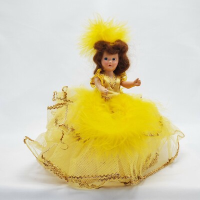 8'' Marcie Doll 1950's Hard Plastic Dress up Doll Yellow Dress.. Vintage