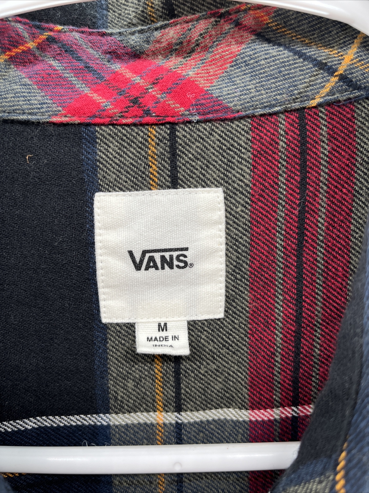 Vans Mens Plaid Flannel Long Sleeve Button Up Shirt S… Gem