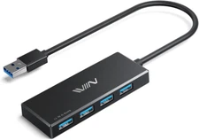 USB 3.0 Hub 4-Port, Portable Data Splitter for Laptop, Xbox, PC, Not for Chargin