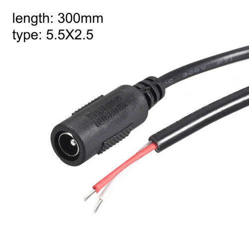2pcs DC Power 5.5mm x 2.5mm 4A 18AWG 30cm Female Plug Connector Pigtail US - Picture 2 of 3