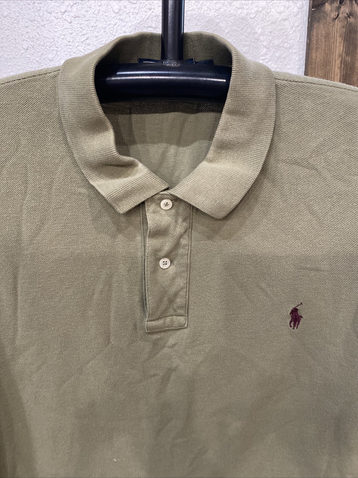 Polo vintage Ralph Lauren verde manica corta polo uomo taglia XXL rosso pony