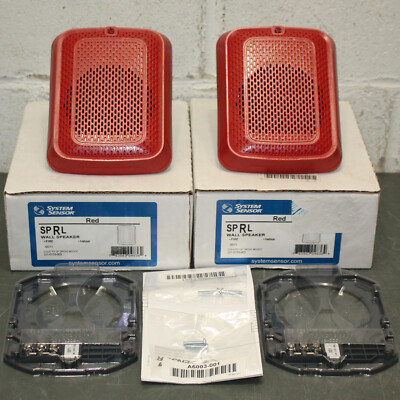 System Sensor Sprsl (2) System Sensor Wall Speaker SPRL, Red, Indoor, Fire Alarm, 88 dB, 12 ...