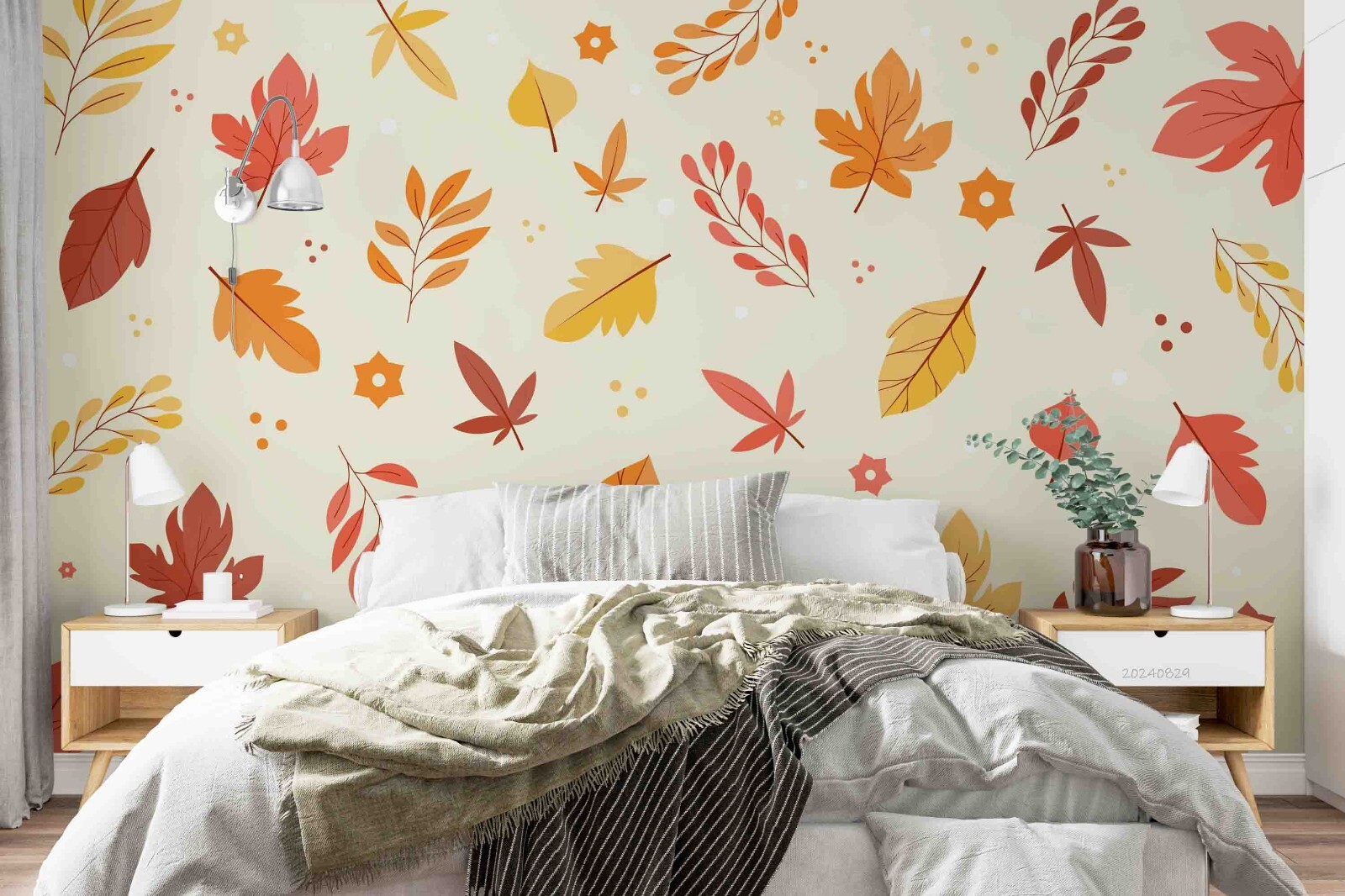 3D Leaf Flower Patterns Wallpaper Wall Murals Removable Wallpaper