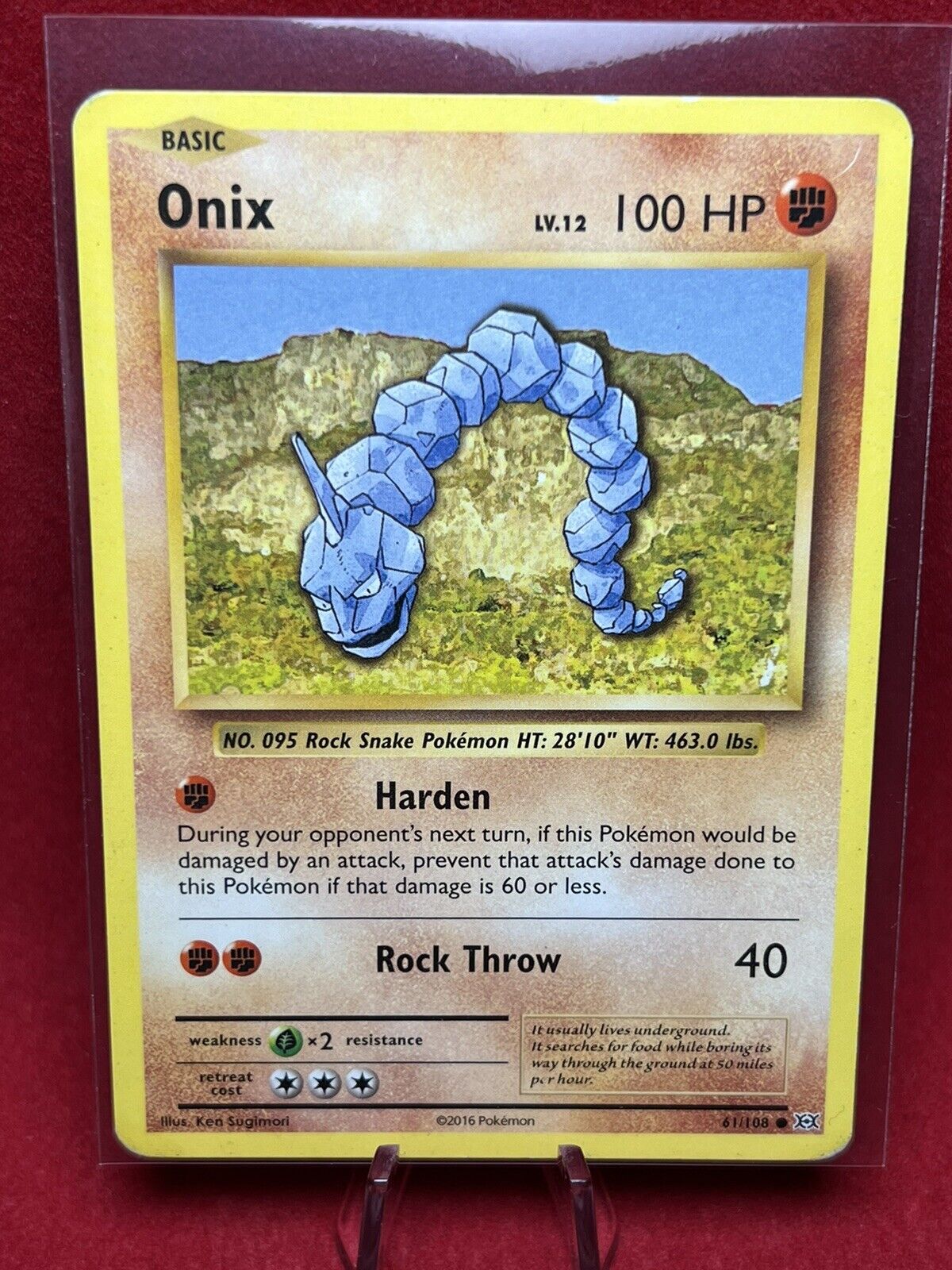 2016 Pokemon Card **Onix Lv.12** Evolutions XY Set No. 61/108 - Common