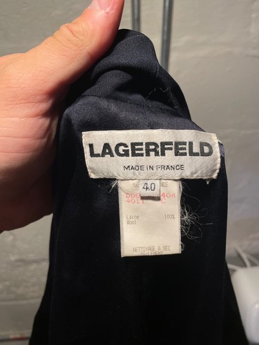 Veste de costume blazer vintage taille 40 Lagerfeld 100% laine laine Karl Made in France - Photo 5/18